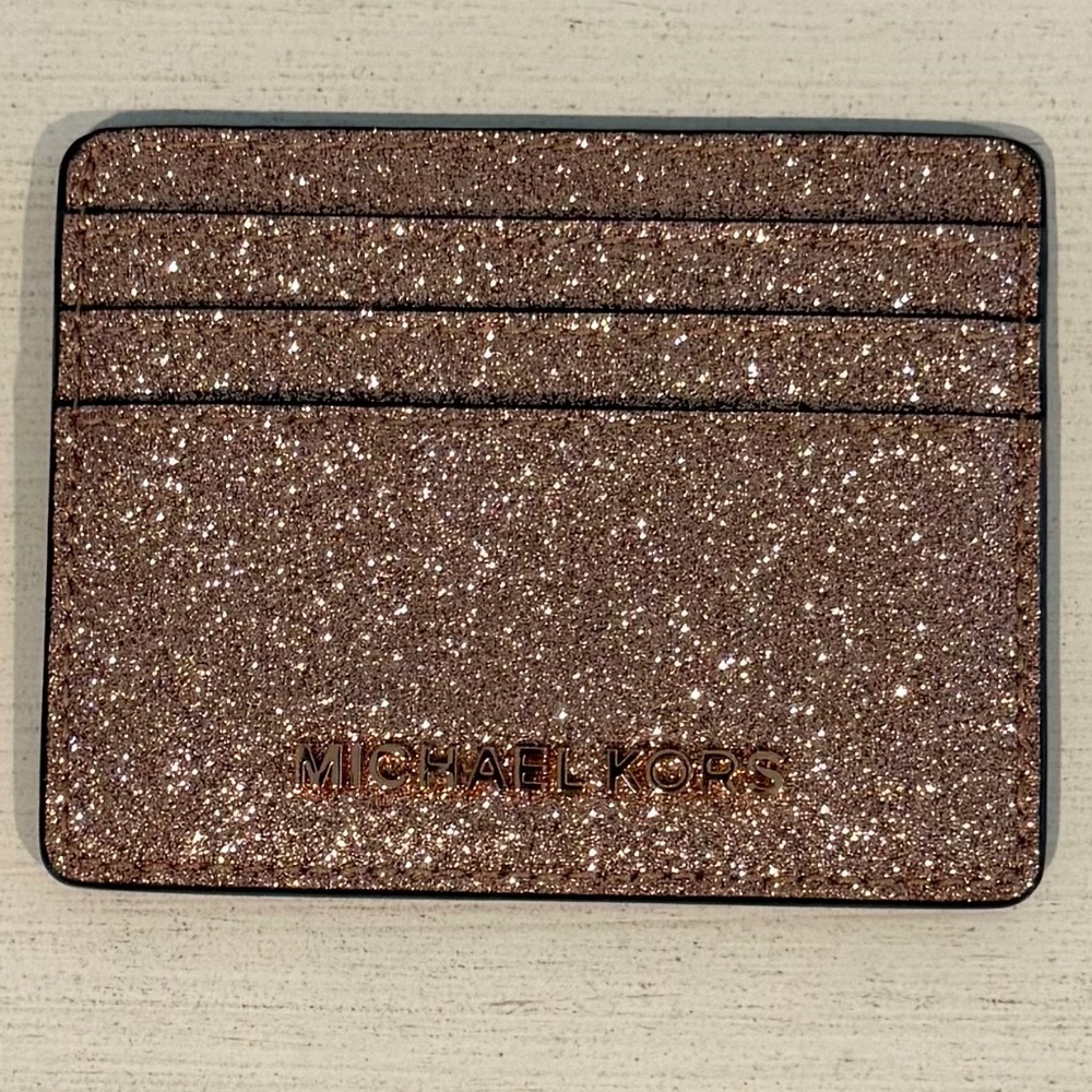 Michael Kors Glitter Rose ID Wallet Cardholder